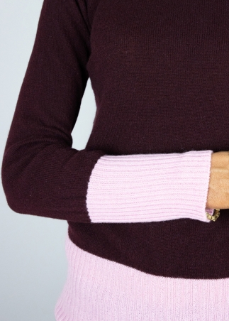 Lupetto Piuma Bordeaux e Rosa