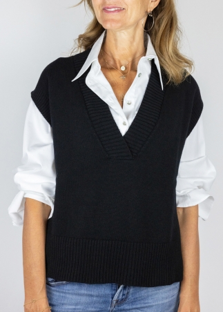 Gilet in cashmere nero Toosh