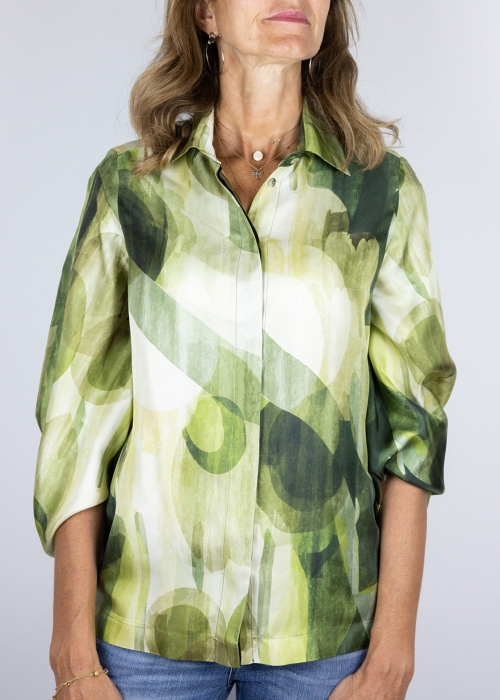 Green Silk Diane Shirt