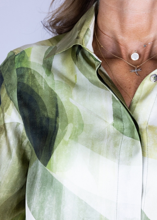 Green Silk Diane Shirt