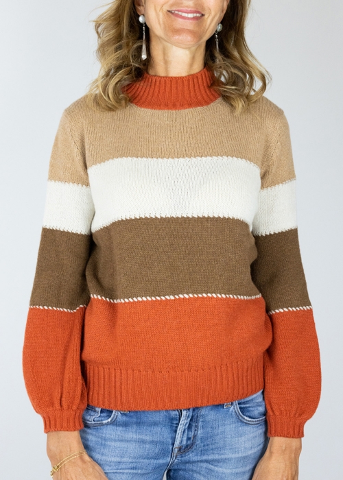 Multicolor Allegra Saddle Stitches Sweater