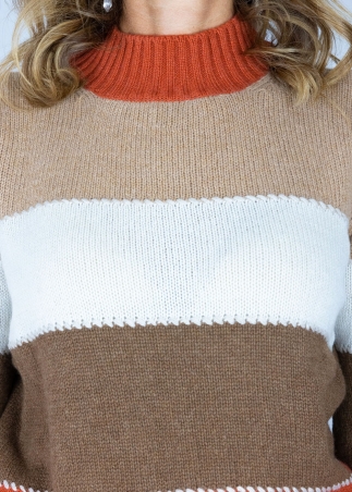 Multicolor Allegra Saddle Stitches Sweater