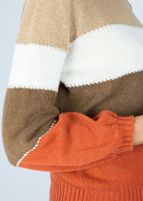Multicolor Allegra Saddle Stitches Sweater