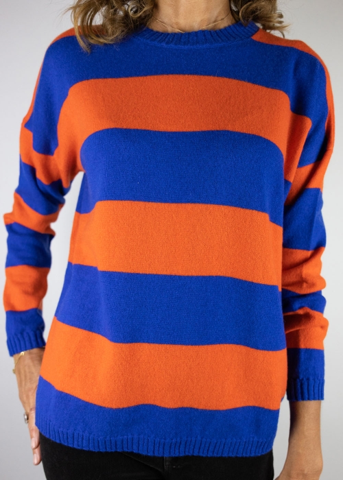 Majolica+ Poppy Stripes Oversized Sweater