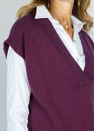 Gilet in Cashmere Shiraz