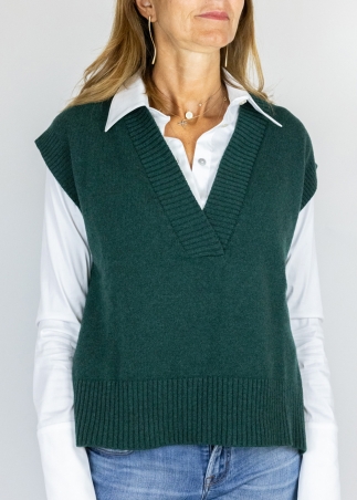 Gilet in Cashmere Spruce