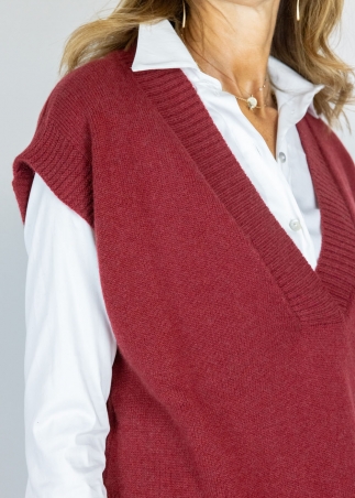 Gilet in Cashmere Cuir de Russie