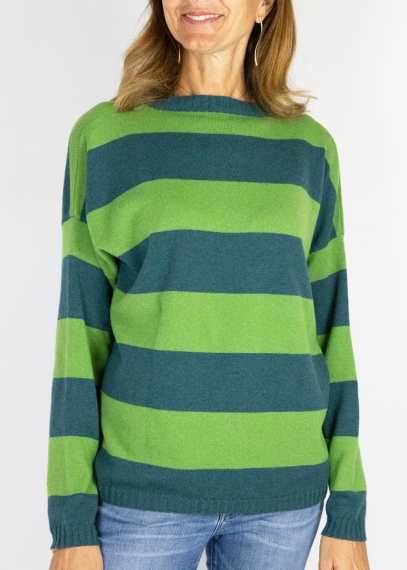 Maglione Righe Over Kiwi