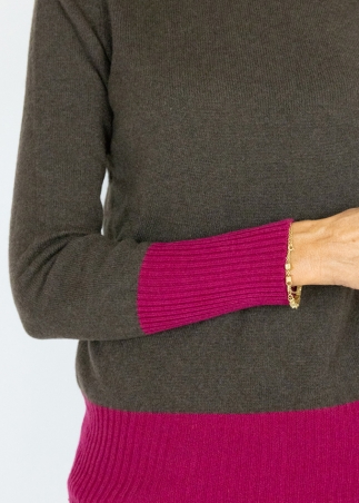 Cardinal and Peat Feather Sweater