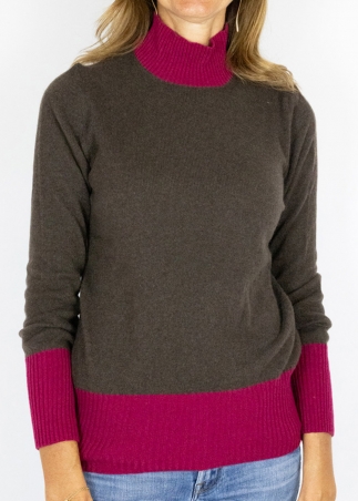 Cardinal and Peat Feather Sweater