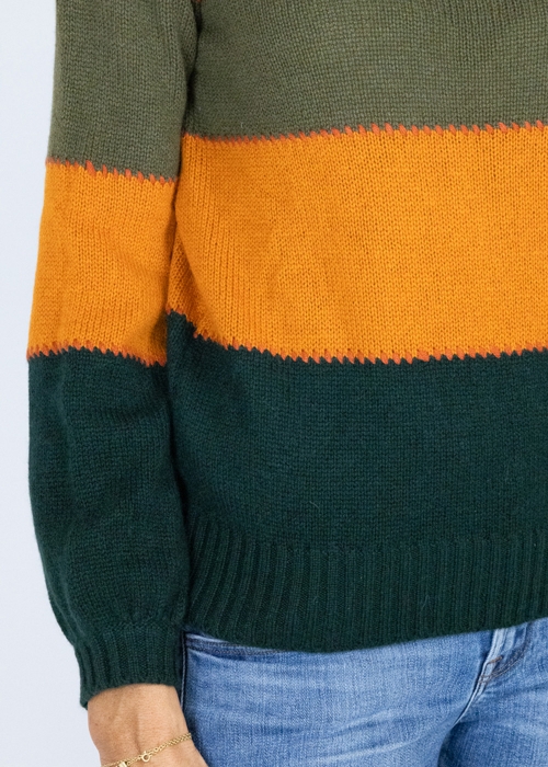 Autumn Multicolor Allegra Saddle Stitches Sweater