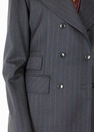 Completo 3 pezzi gessato grigio e bordeaux