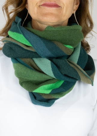 Cashmere multicolor stripes neck round scarf | Toosh cashmere accessories