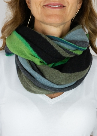 Cashmere multicolor stripes neck round scarf | Toosh cashmere accessories