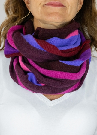 Cashmere multicolor stripes neck round scarf | Toosh cashmere accessories