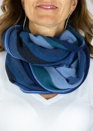 Cashmere multicolor stripes neck round scarf | Toosh cashmere accessories