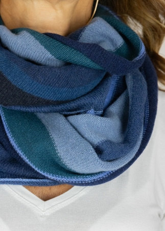 Cashmere multicolor stripes neck round scarf | Toosh cashmere accessories