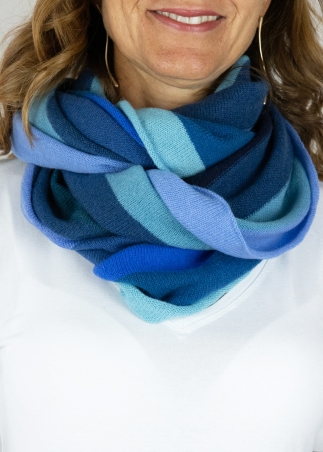 Cashmere multicolor stripes neck round scarf | Toosh cashmere accessories