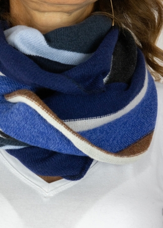 Cashmere multicolor stripes neck round scarf | Toosh cashmere accessories