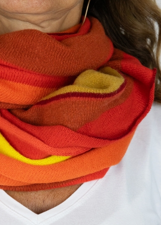 Cashmere multicolor stripes neck round scarf | Toosh cashmere accessories