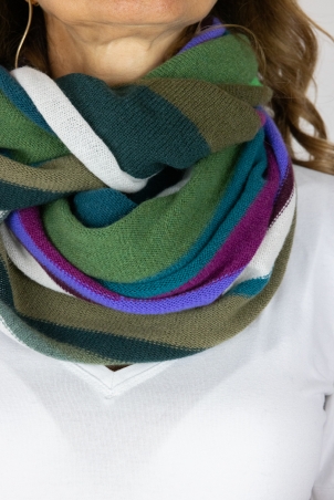 Cashmere multicolor stripes neck round scarf | Toosh cashmere accessories