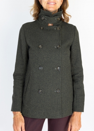 Green Ruth Wool Short Coat