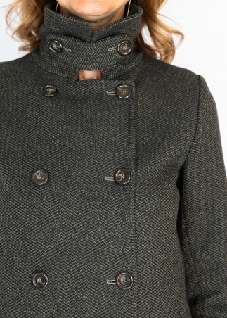 Green Ruth Wool Short Coat
