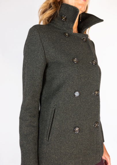 Green Ruth Wool Short Coat