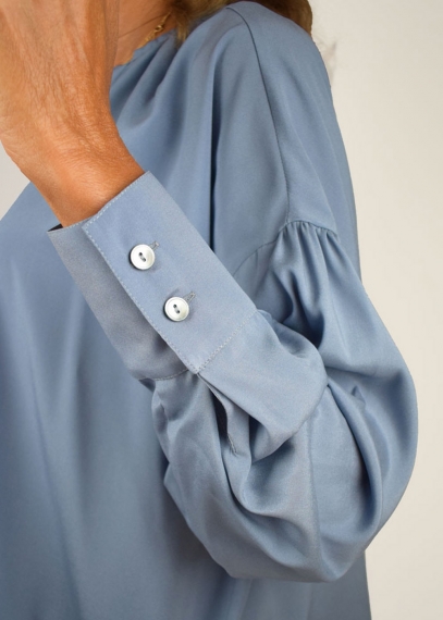 Light Blue Matte Silk Laura Oversized Shirt