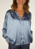 Azure Polished Silk Laura Oversized Shirt