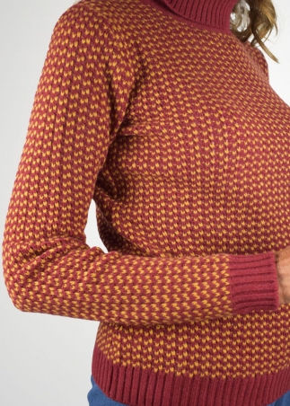 Honeycomb Turtleneck Gold + Cuir de Russie
