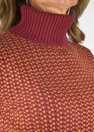 Honeycomb Turtleneck Gold + Cuir de Russie
