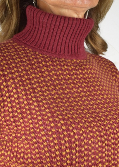 Honeycomb Turtleneck Gold + Cuir de Russie