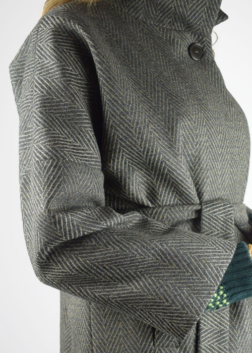 Green Herringbone Lucrezia Coat