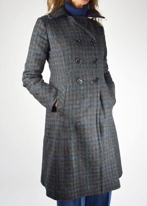 Dark Green Tweed 70's Coat