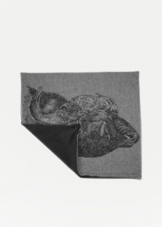 cuscino grigio elegante in cashmere disegno Bufalo