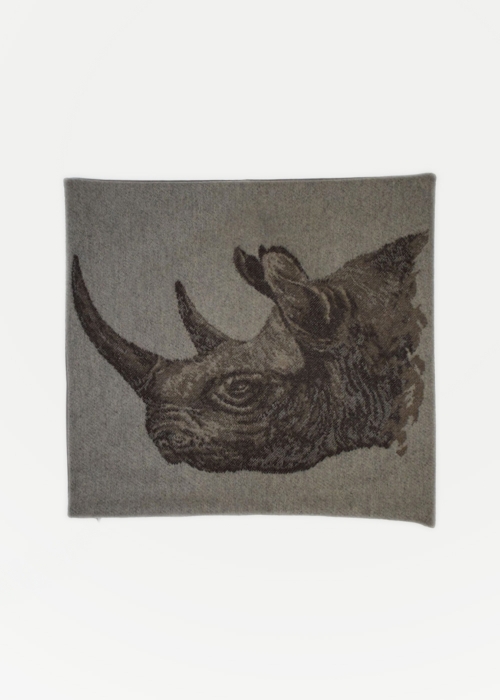 Cashmere Pillow Cover - Rhinoceros