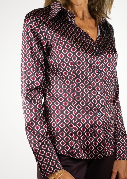 Optical Printed Silk Classic Shirt