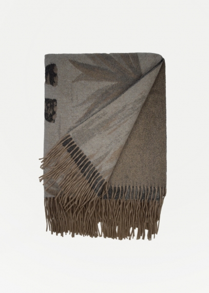 Jacquard Cashmere Throw - Indian Elephants