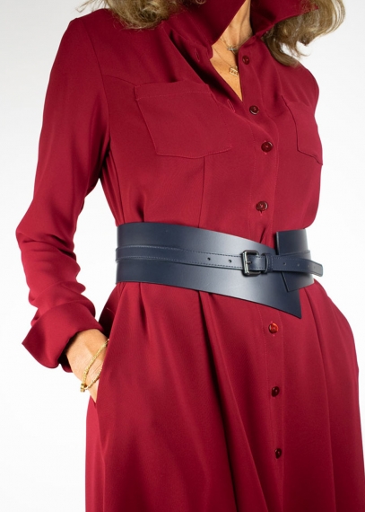 Bordeaux Cady Chemisier Dress
