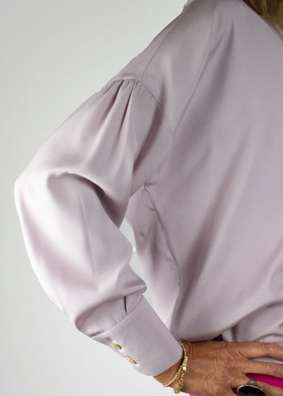 Powder Pink Matte Silk Laura Oversized Shirt