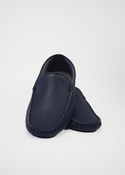 mocassino pantofola uomo - mocassini da casa Toosh cashmere - blu navy scuro