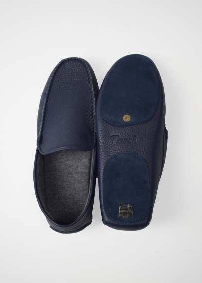 mocassino pantofola uomo - mocassini da casa Toosh cashmere - blu navy scuro