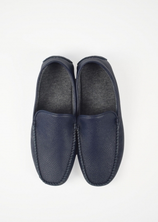 mocassino pantofola uomo - mocassini da casa Toosh cashmere - blu navy scuro