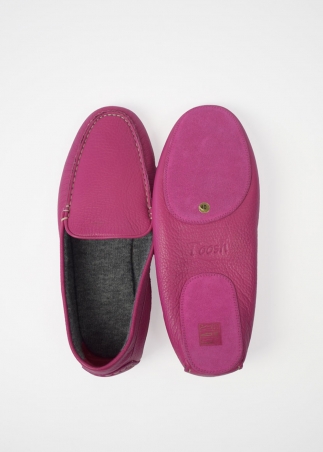 pantofole mocassino cashmere - Toosh - rosa fucsia