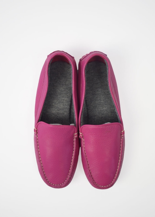 pantofole mocassino cashmere - Toosh - rosa fucsia