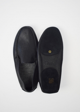 mocassino pantofola uomo - mocassini da casa Toosh cashmere - nero