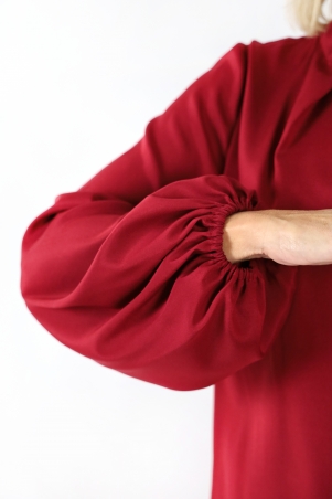 Burgundy Matte Silk Flower Shirt