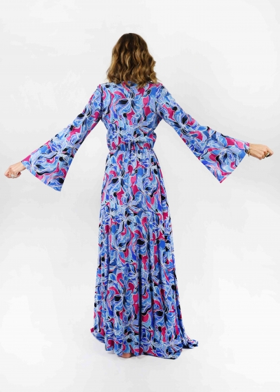 Blue and Fuchsia Claude Dress