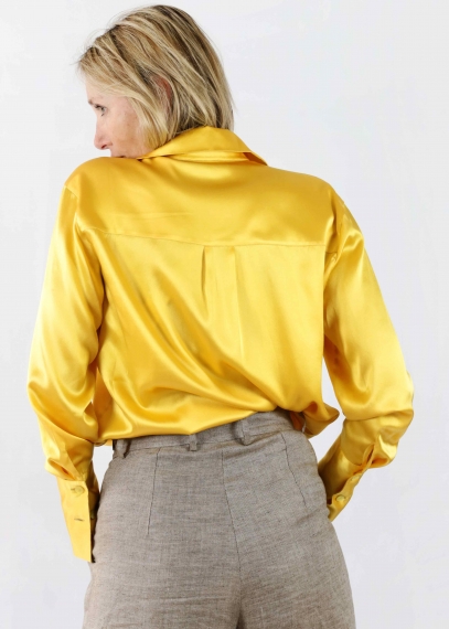 Mustard Silk Angelica Shirt